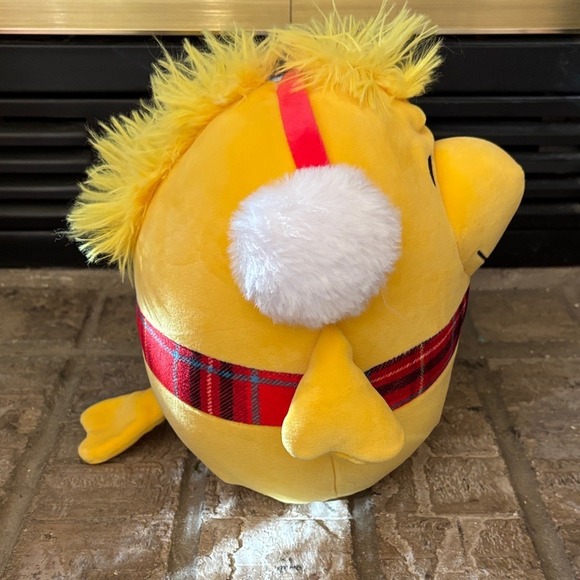 Peanuts Squishmallow Woodstock Plush w/ Holiday Red Plaid Scarf & Earmuffs 8" - Picture 4 of 6